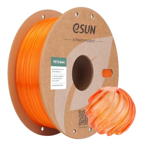 eSUN PETG 3D Printing Filament 1.75mm, High Toughness, 1KG(2.2 LBS),Translucent Orange