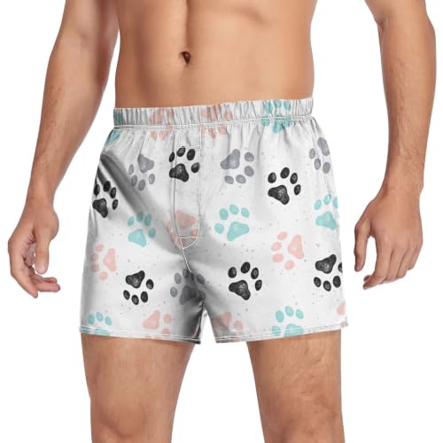 Image of Men's Boxer Shorts Cotton Loose Underwear with Button Fly