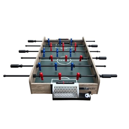 Pegasi Kickertisch Kinder und Erwachsene - Fussballtisch Mini XL Deluxe - Fußballtisch - 94x51x25cm - Kinder Tischfussball - Foosball Table - Braun – Bild 4
