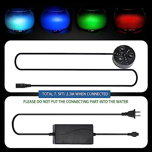 Mxmoonant 3 Kopf Ultraschall-Nebelmacher 1500mL/H Nebelmaschine mit 6 Ersatz Zerstäubungsscheiben für Wasserbrunnen Teich Aquarium Steingarten Waschbecken