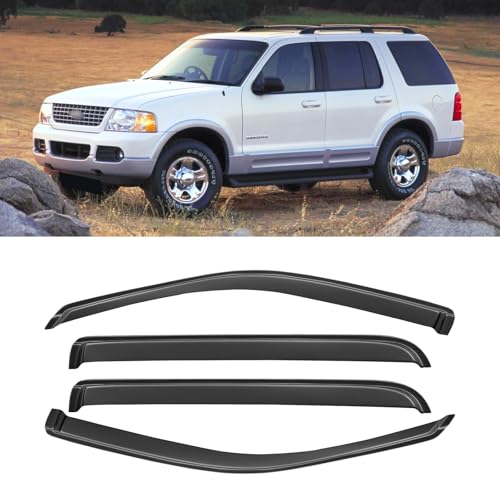 Window Rain Guards for 2002-2010 Ford Explorer/Mercury Mountaineer, Window Visor Guard Vent Wind Shade Deflector Rain Shield Protector Sun Visor for 2003-2010 Lincoln Aviator, Outside-Mount, 4PCS by AWVRG - Used condition - Image 8