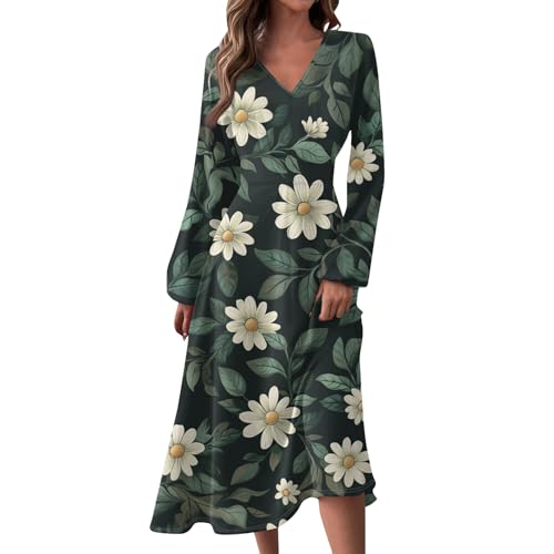 Mis Pedidos, Vestido Largo Mujer Manga Larga Encima De La Rodilla Elegante Ropa Rebajas Fiesta Vestidos Boho Chic Cómodos Invierno Baratos Talla Grande Ropa Deportiva Mujer 02 Verde Oscuro XL