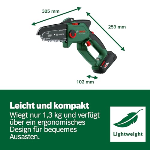 Bosch kompakte Mini Kettensäge EasyChain 18V-15-7 (Zum Schneiden von Holz; 18 Volt System;...