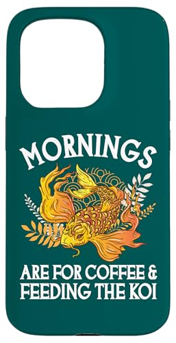 朝はコーヒーと鯉の餌やりに スマホケース iPhone 15 Pro 用
