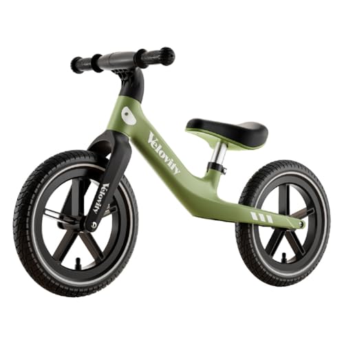 Balance Bike for Kids Toddler Balance Bike for 2-6 Years Old No Pedal Balance Bicycle with Height Adjustable Seat Inflatable Wheels Gift for 2-6 Boys Girls (Green)