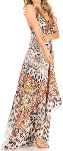Image of Sakkas Lizi Womens Maxi High-Low Halter Handkerchief Long Dress Beach Party