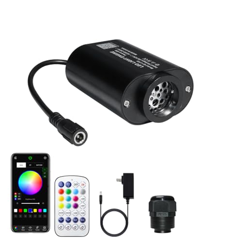 Image of AZIMOM Mini 6W Twinkle Fiber Optic Starlight Box Sound Activated RGBW Fiber Optic Light Source APP /Remote Control Light Engine Driver for Car Home Ceiling Star Lighting Decor