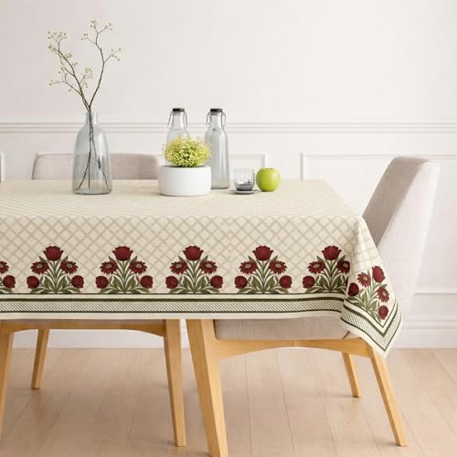 Image of STITCHNEST 'Tavola Luxe Series' Dining Table Cover 54x78 Inches | 4 Seater - 6 Seater Rectangular Dining Table Cover | Premium Fabric, Washable & Colour Fast