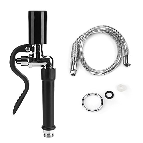 Pre-Rinse Commercial Kitchen Faucet with High Pressure Flexible Hose Sink Sprayer Replacement Kit Black