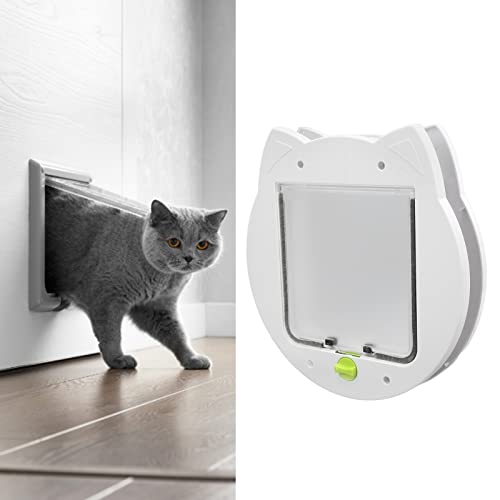 Porta para Gatos 2 Vias Com Trava, Resistente às Intempéries, Silenciosa, Porta para Cães de Estimaç