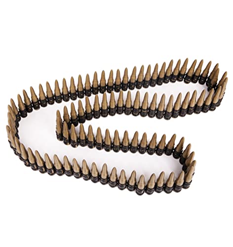 Kangaroo Plastic Fake Bullet Belt for Men and Women 60 Inches - Army Soldier Military Ammo Costume Accessories Toy - Easter Bandolier Cosplay Dress up - Cowboy Bullet Sash Straps Apparel Prop