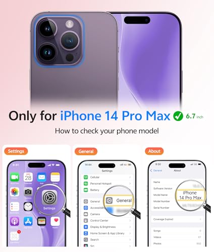 Image of FNTCASE for iPhone 14 Pro Max Case: [Compatible with Magsafe] Translucent Matte Cases with [Full Camera Protection] [Screen Protector] Military Grade Shockproof Protective Phone Cover - Light Purple