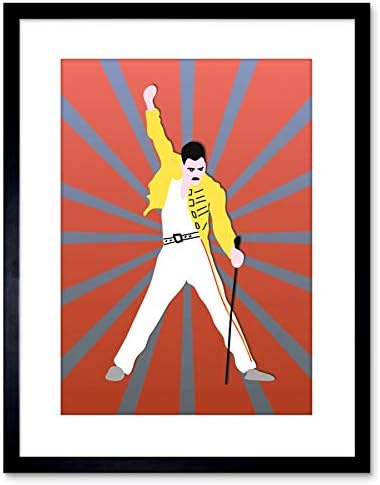 Wee Blue Coo Music Painting Freddy Mercury Queen Illustration Framed Wall Art Print