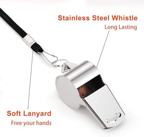 Fya Stainless Steel Whistle with Lanyard, Very Loud Sports Whistle, Perfect for Referees, Coaches, Polices, Emergency, Outdoor Sports, - Image 4
