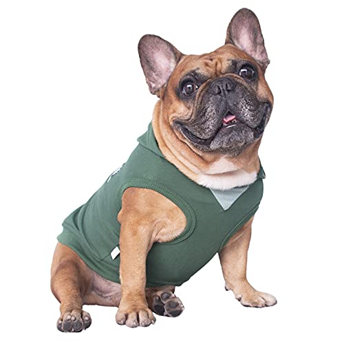 iChoue Sleeveless Dog Hoodies Clothes for Medium Dogs Cotton Sweatshirts French Bulldog Frenchie Pug Corgi Pitbull English – Dark Green/Size L iChoue Sleeveless Dog Hoodies Clothes for Medium Dogs Cotton Sweatshirts French Bulldog Frenchie Pug Corgi Pitbull English – Dark Green/Size L