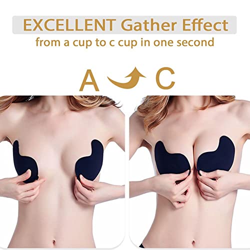 Tingjo 2 Pairs Adhesive Bra For Woman Sticky Bra Push Up Strapless Adhesive Bra Reusable Invisible Sticky Bras For Backless Dress (B Cup) #TOP4