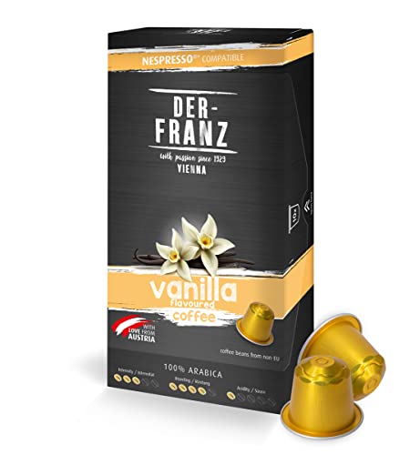 Cápsulas de café compatibles con Nespresso, 1 x 10 Cápsulas, aromatizado con aroma a Vainilla