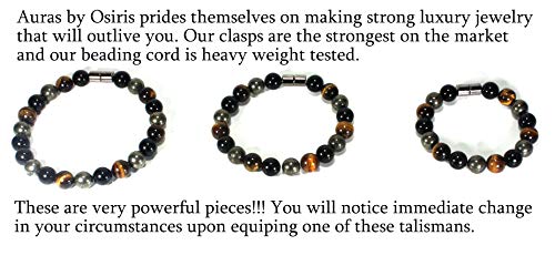 Triple Protection Bracelet - Black Tourmaline- Tiger Eye - Pyrite - Luxury Jewelry - Durable Bracelets (7, Triple Protection)4