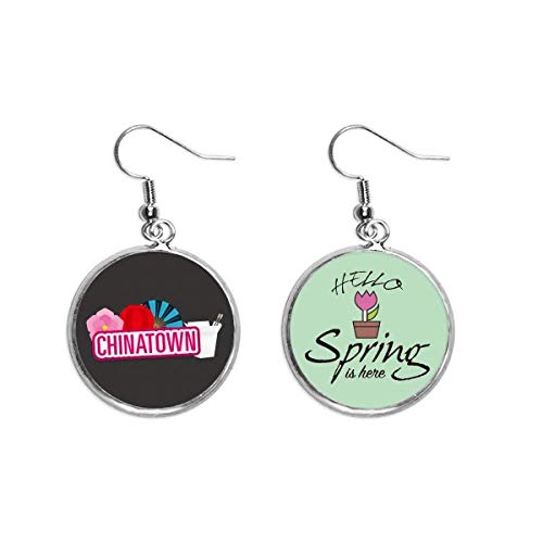 Pendientes de primavera tipo flor lantern fan rojo para realzar rostros