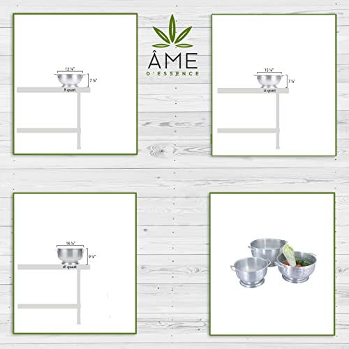Ame D'Essence 16-Qt) Aluminum Colander With Handles And Base Heavy Duty Commercial Grade thumb #3