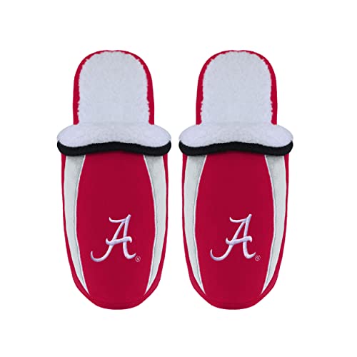 Image of FOCO mens NCAA College Team Logo Sherpa Moccasin Slippers