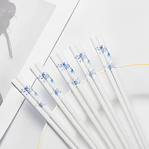 Chop Sticks Reusable Dishwasher Safe 5 Pairs Ceramic Chopsticks Blue Stars