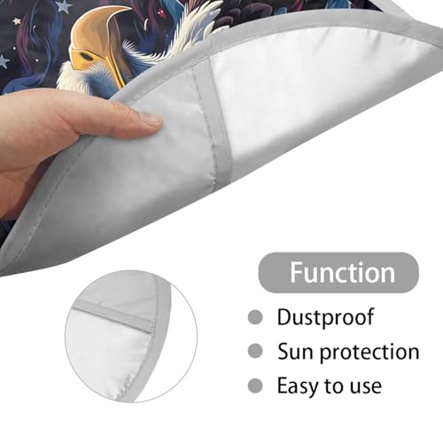 Image of Patriotic Eagle Steering Wheel Sunshade Cover Reflect UV Sun and Heat Car Interior Sunshade Removable Automotive Accessories Universal for Cars Truck SUV Van