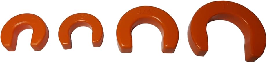 4 Pieces XFITTING Push Fit Removing Clip, 3/8'' 1/2'' 3/4'' and 1'' (Each) Disconnect Clip, Orange