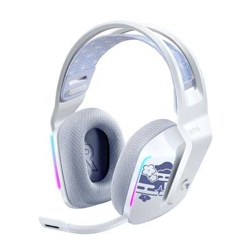 Image of Logitech G733 Lightspeed RGB Wireless Gaming Headset with Suspension Headband, Kamisato Ayaka Special Edition, LIGHTSYNC RGB, Blue Voce mic Technology and PRO-G Audio Drivers
