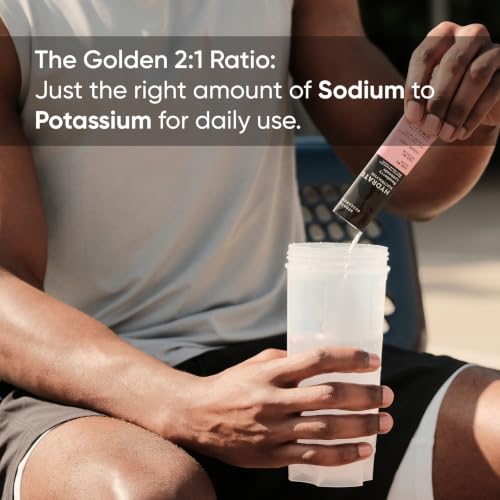 Image of Sports Research Hydrate Electrolytes Powder Packets - Sugar-Free & Naturally Flavored with Vitamins, Minerals, and Coconut Water - Supports Hydration - 16 Packets - Raspberry Lemonade | Sugar-Free & Flavorful with 7 Essential Vitamins, 65 Trace Minerals, and Coconut Water for Whole Body Hydration