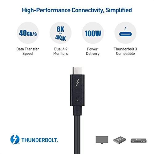 Cable Matters 107022-BLK-2M [Intel Certified] 40Gbps Active Thunderbolt 4 Cable 6.6 Ft thumb #2