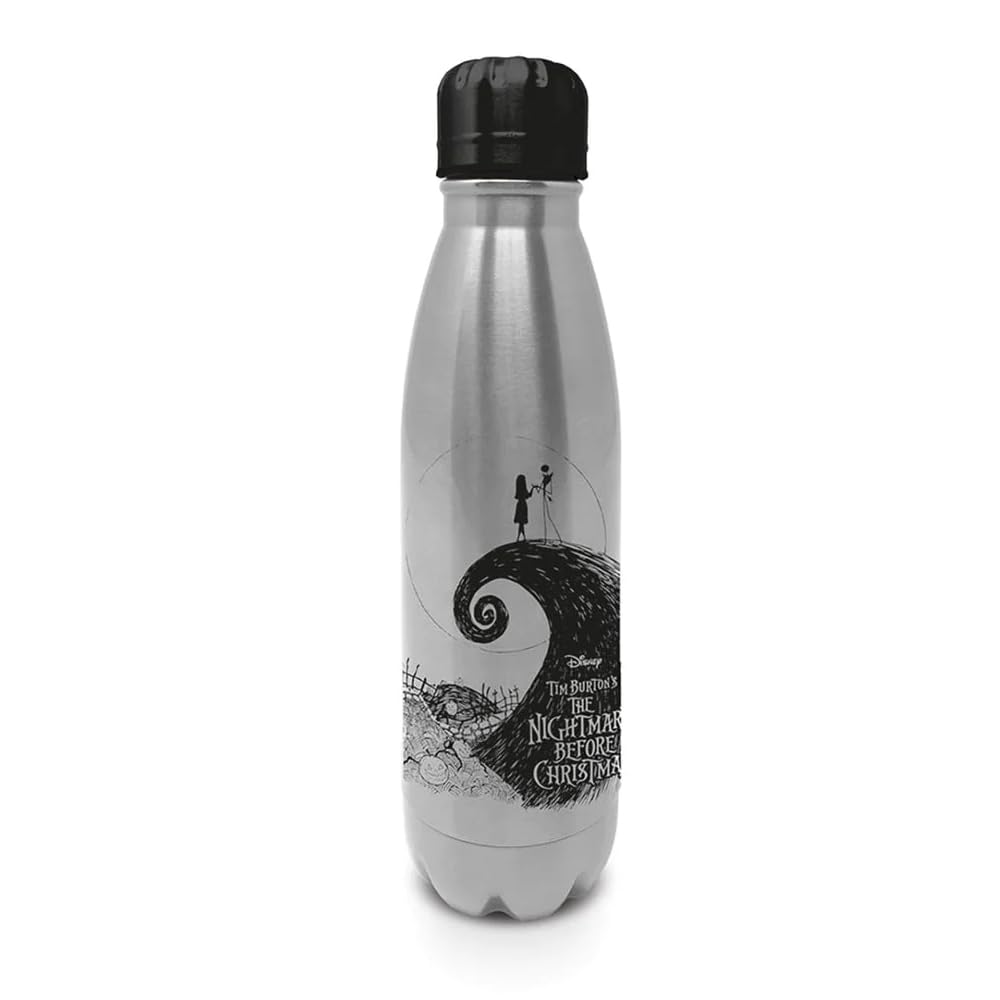 Pyramid International Silver The Nightmare Before Christmas Metal Water Bottle - 540Ml, Kids Official Merchandise