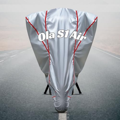 Image of Motorcycle Scooty Body Cover for Outdoor Use - Heavy Fabric Water Resistant Two Wheeler Cover with UV, Dust & Rain Protection Compatible for Ola S1 Air