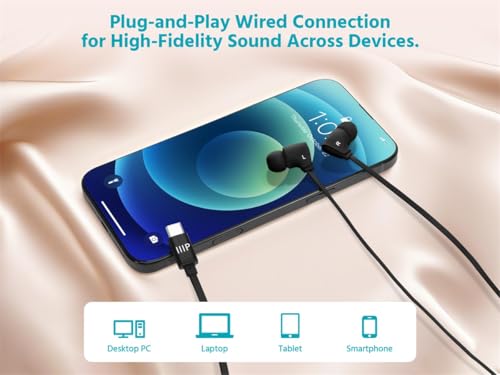 Image of Monoprice Premium USB-C Wired Earbuds with Mic for Smartphones Tablets Laptops & Gaming