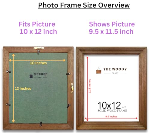 Image of Photo Frame 10x12 inch | Photo Frame for Gift | Small Frames | Brown Wood Frame for Wall | Elegant Living Room & Bedroom Decor (10x12 inch, Brown)
