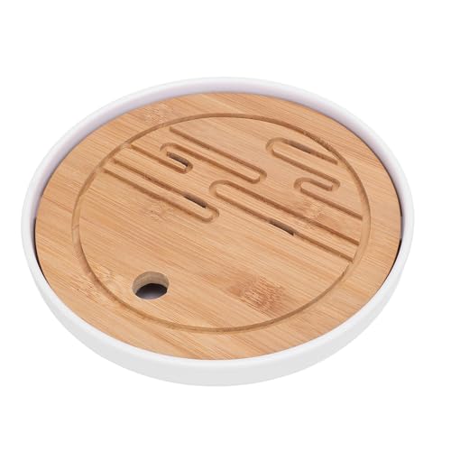 Bandeja de té de madera elegante con drenaje funcional para un servicio de té impecable 4
