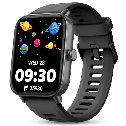 Kids Smart Watch, Kids Watch No Phone Needed Heart Rate & Sleep Tracker, Stress & SpO2 Monitor, 1.8' Fitness Tracker Step Counter, Alarm Clock, Games, Swimming Watch for Boys Girls Teens Aged 5+