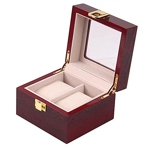 Bekasa Uhrenbox aus Holz, mit Aufbewahrungsbox für Uhren, 2 Fächern Cover