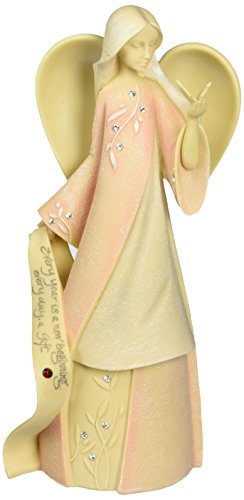 Foundations January Monthly Angel Stone Resin Figurine, 7.5”