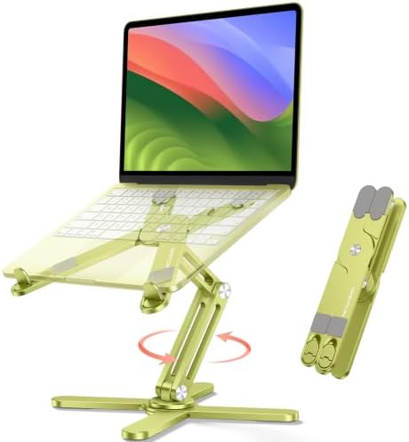 OMOTON LA10 360° Rotating Laptop Stand Riser Foldable for Desk, C...