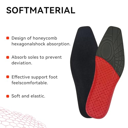 Image of Insoles for Boots, Replacement Square Toe Footwear Inserts for Leather Men's Comfortable Light-Weight and Cushion Shock Absorbing(M12)