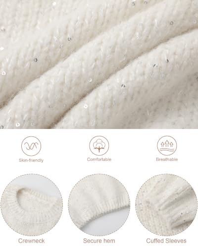 Softmuted Women's Oversized Cable Knit Sweaters 2026 Outfits Spangly White - image 4