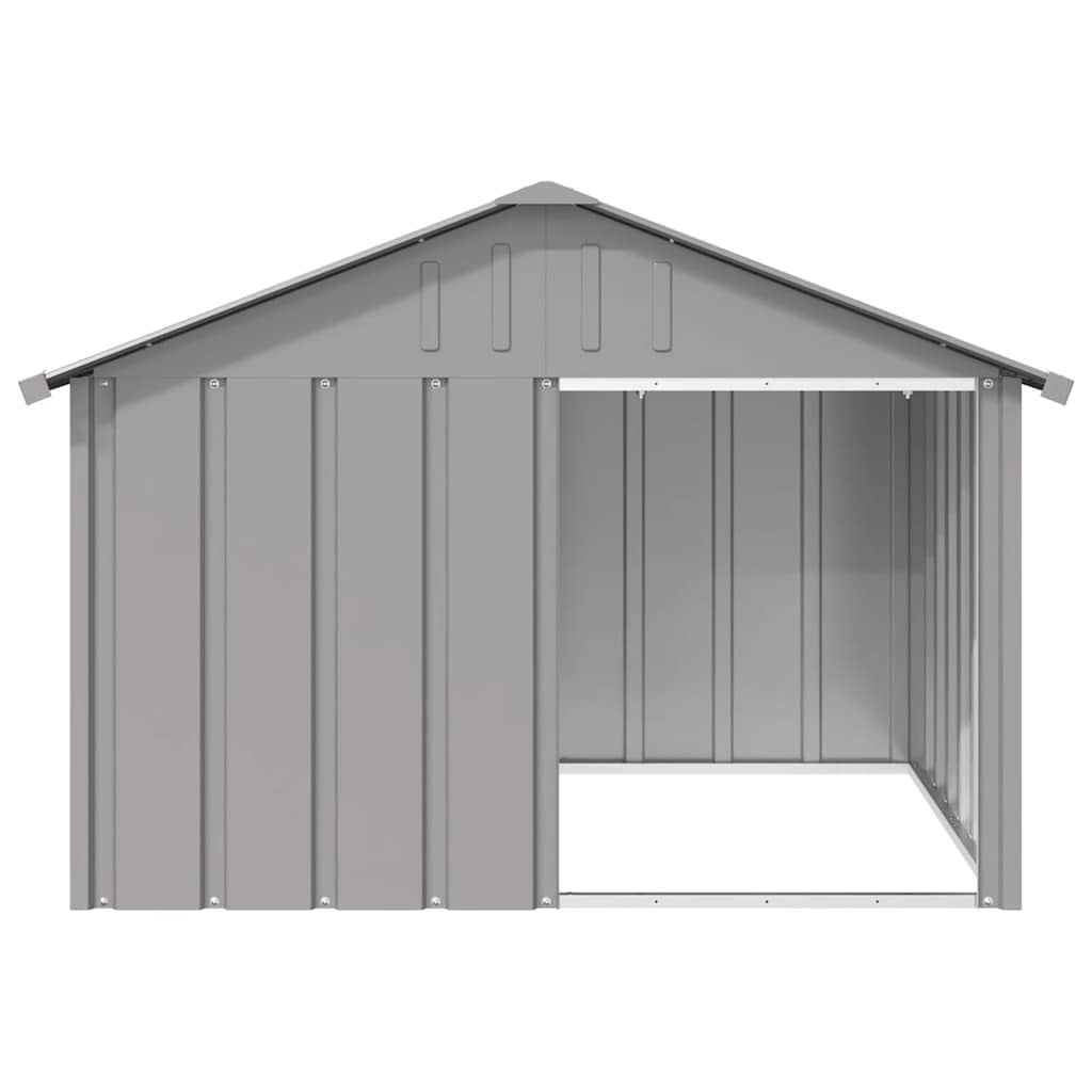 Refined Casa para Perros Acero galvanizado Gris 116,5x153x81,5 cm