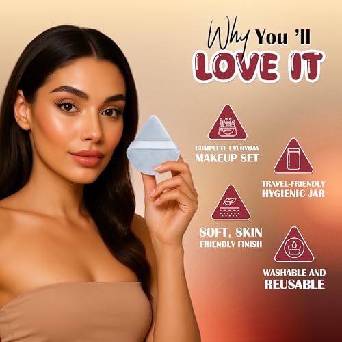 Image of Fashion Colour Just Dab!! 12PCS Makeup Sponge Set | Beauty Blender, Powder Puff & Cushion Puff | Foundation, Concealer & Powder Applicators | Soft, Flexible & Reusable | All Skin Types (01)