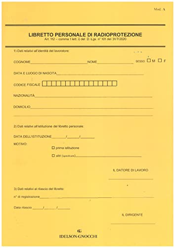 Libretto personale di radioprotezione