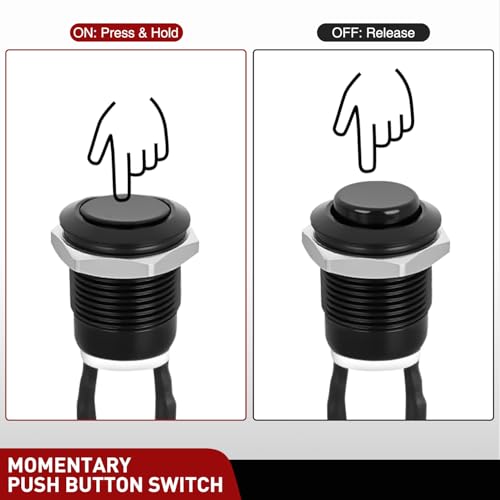 Image of Nilight 12mm Momentary Push Button Switch 6PCS with Pre Wired Harness