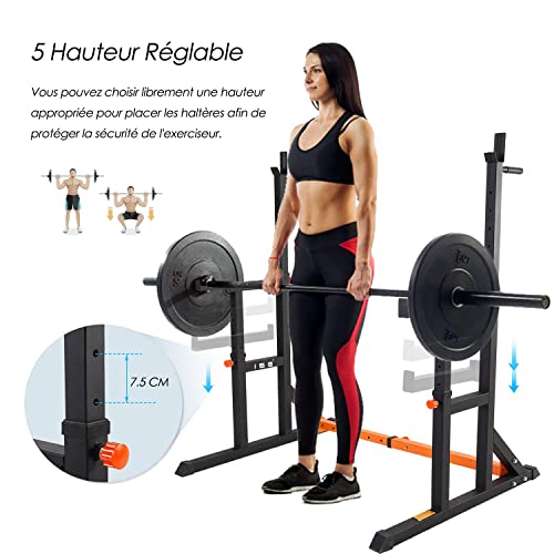 ISE Supports Réglable de Rack Squat Multifonction Barbell, Rack Musculation Cage de Squat avec Barres pour Haltères… - Les Beatles, Paul McCartney, John Lennon, RIngo Starr, George Harrison ISE Supports Réglable de Rack Squat Multifonction Barbell, Rack Musculation Cage de Squat avec Barres pour Haltères… – Image 3