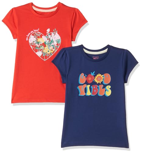 Amazon Brand - Symbol Girls's Regular Fit T-Shirt AW22SMGKTEEPO2-01_Multi 6_2-3 Years Amazon Brand - Symbol Girls's Regular Fit T-Shirt AW22SMGKTEEPO2-01_Multi 6_2-3 Years