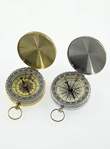 NIEGIENNA-Portable Vintage Old Style Compass Pocket Watch Style Multifunction Fluorescence Compass Navigation for Outdoor Sports Camping Hiking (Golden) - Image 8
