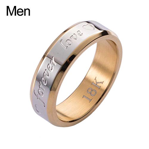 Rlorie Anillo para Hombre - Forever Love Anillo De Acero Inoxidable Tallado para Pareja judicious